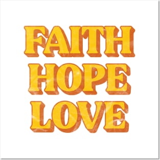 Vintage Faith Hope Love Christian Posters and Art